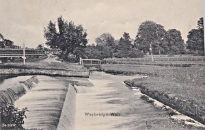 EPC 1906 Postcard, The Weir, River Thames, Weybridge, Surrey - Picture 1 of 1