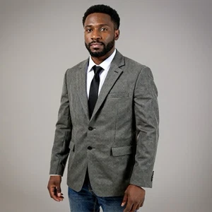 Calvin Klein Blazer Jacket Mens 44R Charcoal 100% Wool Formal Extreme Slim Fit - Picture 1 of 13