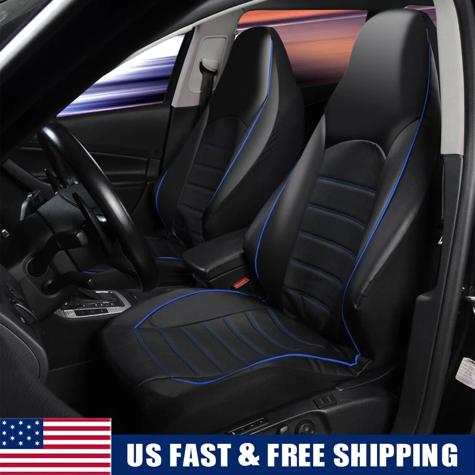 For Jeep Wrangler TJ 1997-2006 2 Front Seat Covers Synthetic Leather Cushion Pad Foto 1 de 4