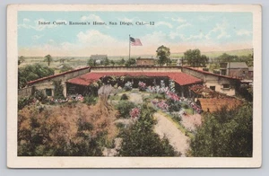 Post Card Inner Court, Ramona's Home, San Diego, California O358 - Picture 1 of 2