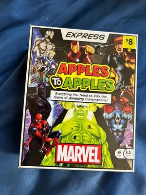 APPLES TO APPLES MARVEL EXPRESS CARD GAME COMIC HERO PARTY FUN 112 CARDS SEALED - Image 1 of 3