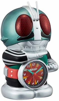 Rhythm alarm clock masked Kamen Rider voice alarm green 4SE502RH05 F/S w/Track# - Image 1 of 4
