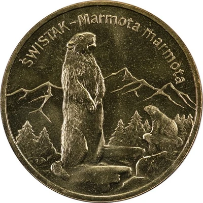 Poland - 2 Zlote - 2006 MW - Unc - Marmot - Image 1 of 2