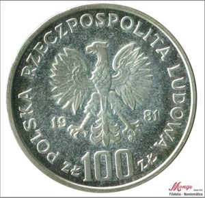 Poland 100 Zlotych 1981 / Horse / 16,50 Gr. Silver S/C / UNC - Picture 1 of 2