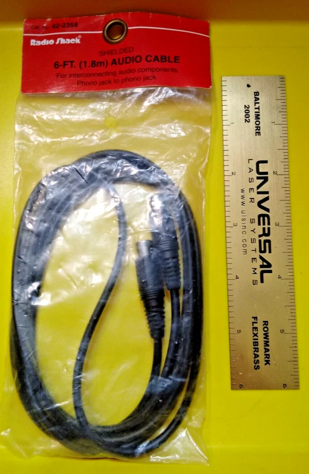 RadioShack 6 Ft Shielded Audio Cable • (Phono Jack To Phono Jack) • P/N 42-2358