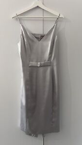 Label Lab silver evening pencil dress in midi length size 12