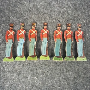 Seven Vtg Rare J Pressman & Co Cardboard Soldiers - Picture 1 of 13