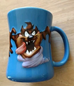 2001 Looney Tunes Warner Bros. 3D Tazmanian Devil Coffee Mug Cup Blue - Picture 1 of 5