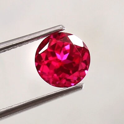 7mm Round Flawless Pigeon Red Mozambique Ruby Loose Cut Gemstone Jewelry Making - Image 1 of 4
