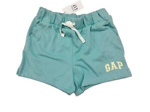 Baby Gap Toddler Girls Logo French Terry Pull-On Shorts Ice Water Blue Sz 4T 5T
