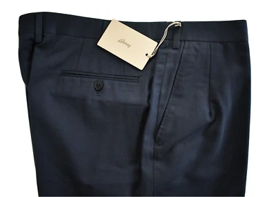 🆕️ $830 Auth BRIONI Petroleum Blue WOOL COTTON SLIM FIT Trousers Pants 56 W-38" - Image 1 of 4