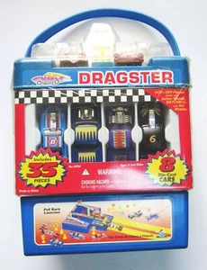 1998 Action Wheels Dragster Race Track Playset 8 cars 35 pcs NEW in Box Bucket - Picture 1 of 4