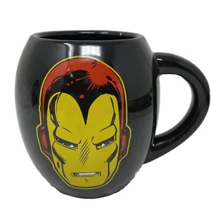 Tazza da caffè Marvel The Invincible Iron Man ceramica nera ovale 18 once - Foto 1 di 9