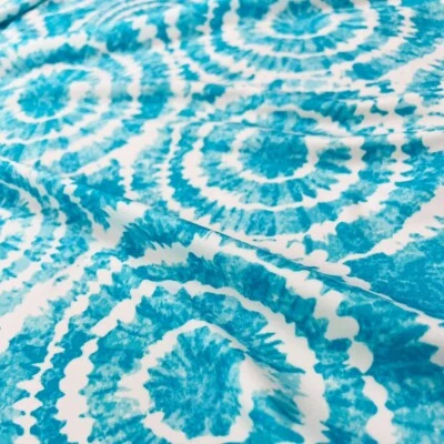 Spandex Stretch Fabric Retro Blue Abstract Print 60" Wide by Yard for Swimwear - Image 1 of 4