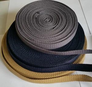15MM cotton thick canvas webbing Dog Collar Lead bag making belting sewing strap - Picture 1 of 3