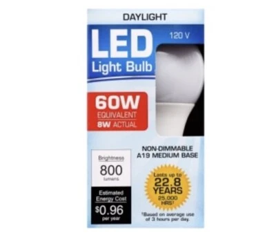 Daylight 60-Watt Equivalent Medium Base LED Lightbulbs Pack Of 4 - Image 1 of 2