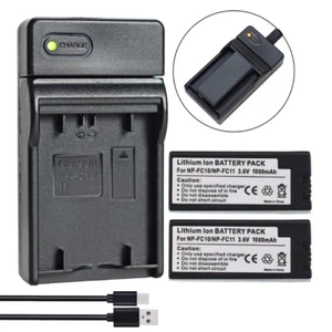 2x Battery +Charger für Sony NP-FC10 11 Cyber-shot DSC-P DSCP10 DSC-P10 DSCP12 - Picture 1 of 10