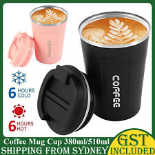 Insulated Coffee Mug Vacuum Travel Cup Thermal Stainless Steel Reusable Flask AU