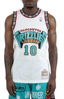 Camiseta deportiva para hombre $130 Mitchell & Ness Mike Bibby Vancouver Grizzilies blanca Memphis XL Foto 1 de 4