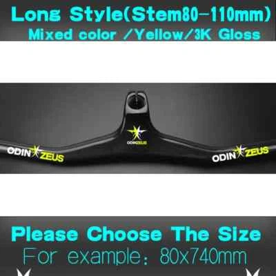 Manillar integrado de fibra de carbono con vástago barras elevadoras de bicicleta MTB 17/2 grados Foto 1 de 4