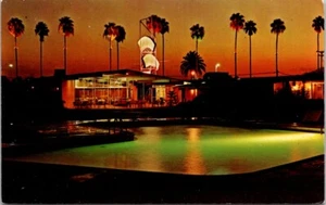 McAllen TX Fairway Motor Hotel Motel Sunset Pool Night View postcard FQ2 - Picture 1 of 2