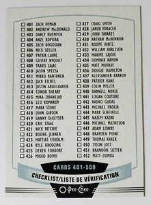 2019 - 2020 O-PEE-CHEE 401-500 CHECKLIST NHL HOCKEY TRADING CARD # 500 OPC SPORT - Picture 1 of 12
