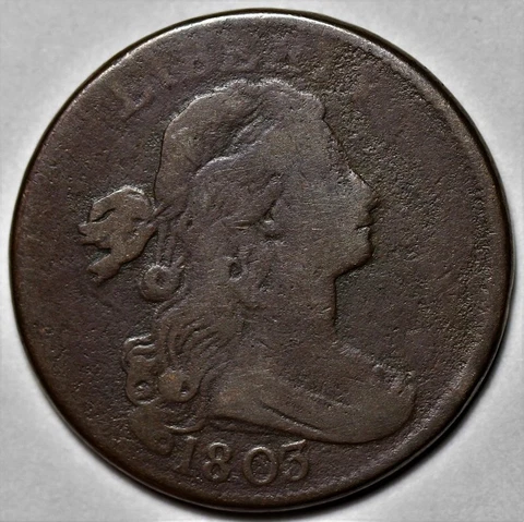 1803 Draped Bust Large Cent - US 1c Copper Penny Coin - L37 Cover