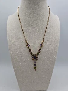 Vera Wang Moonstone, Amethyst, Garnet, Citrine, Pearl and Peridot Necklace - Picture 1 of 10
