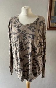 WALLIS WOMENS FLATTERING LEOPARD ANIMAL PRINT JUMPER ANGORA MIX SIZE L 16 / 18 - Picture 1 of 6