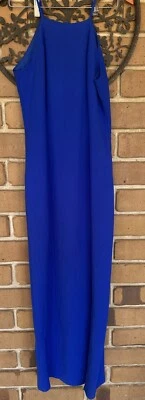 Pilgrim Laguna Maxi Dress Electric Blue Womens Dress 10 Halter Front Slit Formal - image 1 of 4