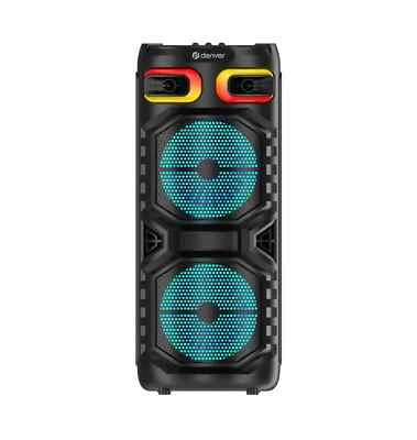Cassa Bluetooth 160w DENVER BPS-355 effetto luci TWS telecomando USB AUX SD MIC - Immagine 1 di 4