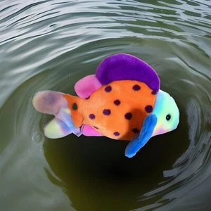 Vtg Ty Beanie Buddies Plush Lips Fish Rainbow Stuffed Animal 13” - Picture 1 of 18