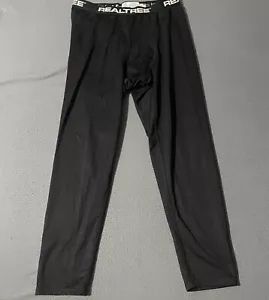 Realtree Mens Size Large Black Performance Base Layer Spandex Pants - Picture 1 of 5