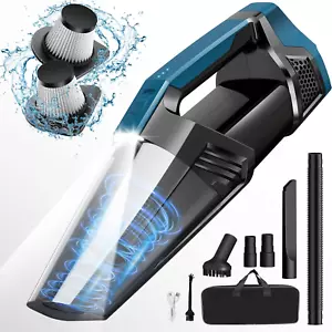 Portable Cordless Car Vacuum - High Power Handheld Cleaner with LED Light - Picture 1 of 12