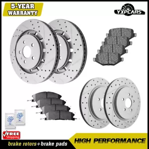 Front Rear Drilled Brake Rotors Ceramic Pads Kit For Ford Explorer Police Flex - Foto 1 di 7