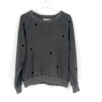 The Great Sweater Womens S Gray Heart Embroidered Feminine Dainty Classic Grunge - Image 1 of 4