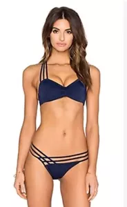 L'Agent by Agent Provocateur "Melita" Navy Bikini Bottoms/Tops. Size 3&4/Med/Lg. - Picture 1 of 22