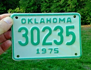 1975 Oklahoma Motorcycle License Plate Tag # 30235 Un-Issued EXPIRED 3yrs - Picture 1 of 6