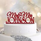 Personalised MR & MRS Surname Acrylic Wedding Cake Topper Decoration Laser Cut
