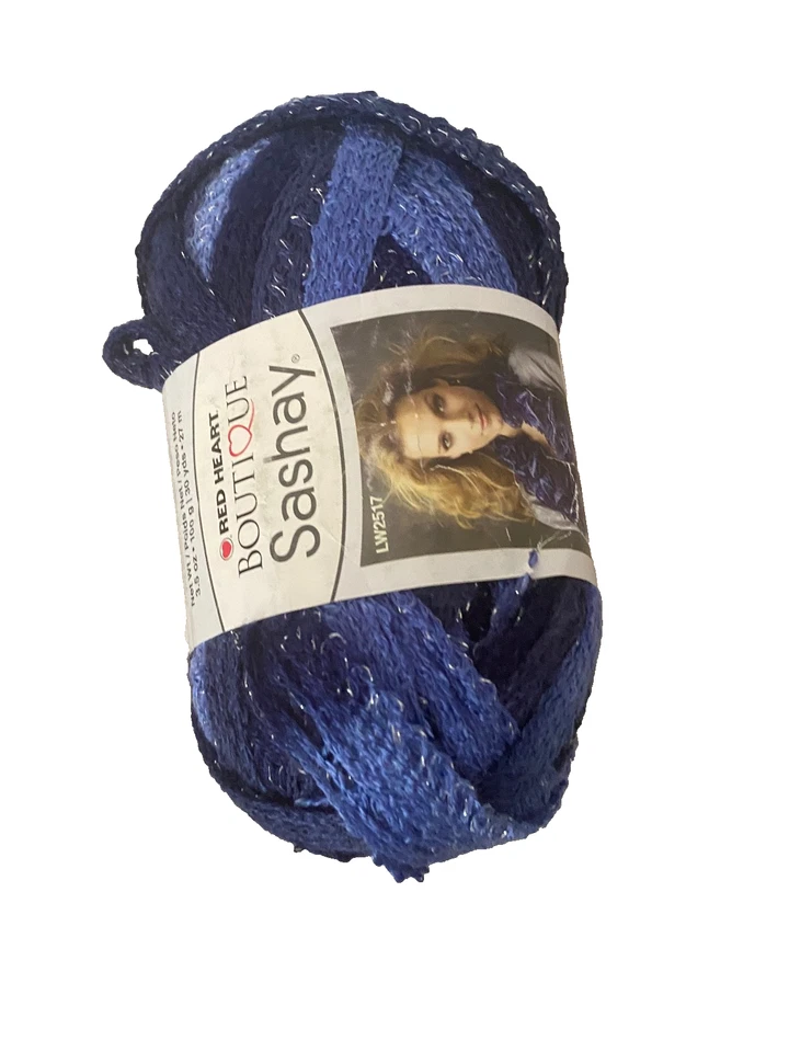 Пряжа Red Heart Boutique Sashay Rumba 1934 вязание крючком синяя блестящая - Изображение 1 из 1
