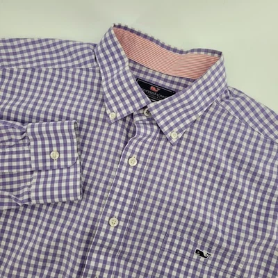 Vineyard Vines Classic Fit Tucker Shirt Mens XXL Purple Gingham Button Down - Image 1 of 4