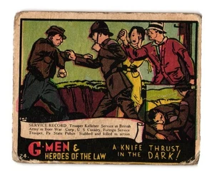 1936 Gum G-Men & Heroes of The Law - Knife Thrust In The Dark (#24) - Bild 1 von 2