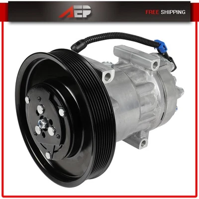 AC Compressor with Clutch for Mack LEU MRU 10.8L Volvo VHD 12.8L 2008-2015 - Image 1 of 4