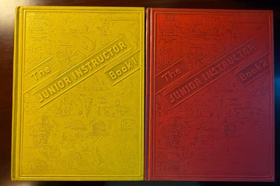 Vintage 1962 Children's Home School Books THE JUNIOR INSTRUCTOR Book 1 & 2 HC VG Foto 1 de 4