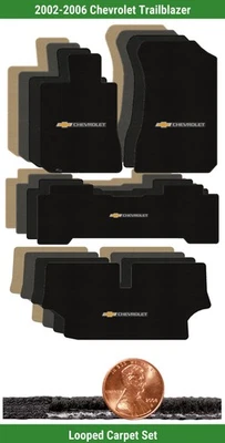 Juego de alfombrillas clásicas personalizadas para Chevy Trailblazer '02-06 con logotipo (4 piezas) #825 Foto 1 de 4