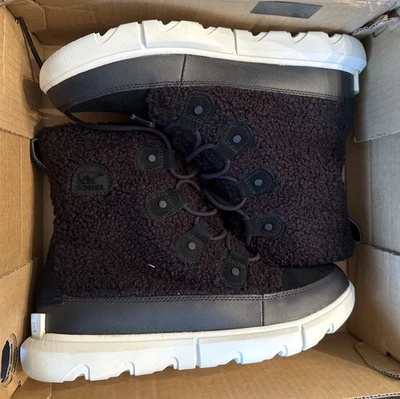 Women's Size 11 SOREL Explorer II Joan Cozy NL4455-011  Black/Tea Light - Image 1 of 4