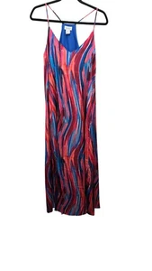 Neu mit Etikett Nicole Miller New York mehrfarbig abstrakt Bohemia Fary Maxikleid Damen M - Bild 1 von 8