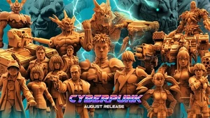 Miniaturas de ciencia ficción impresas en 3D Cyberpunk August '24 de Papsikels - Imagen 1 de 43