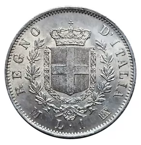 REGNO D'ITALIA (VITTORIO EMANUELE II 1861-1878) - 1 LIRA STEMMA 1867 M FDC - Foto 1 di 2