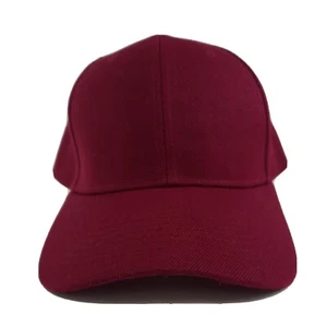 Gorra de béisbol lisa para hombre roja lisa gorra borgoña ajustable lana acrílica - Imagen 1 de 6
